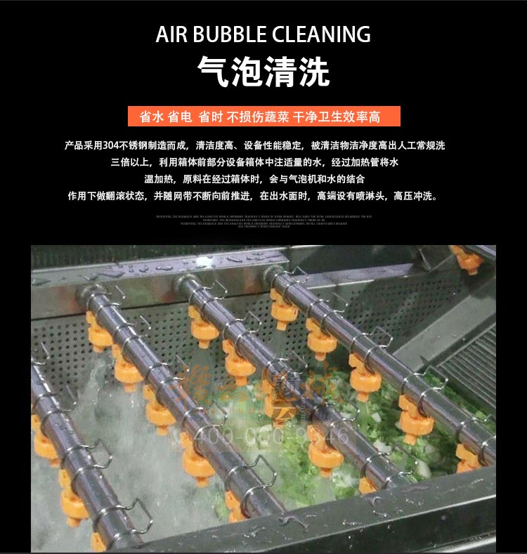 事業(yè)單位部隊學校食堂的蔬菜清洗消毒用的氣泡清洗機(圖2)
