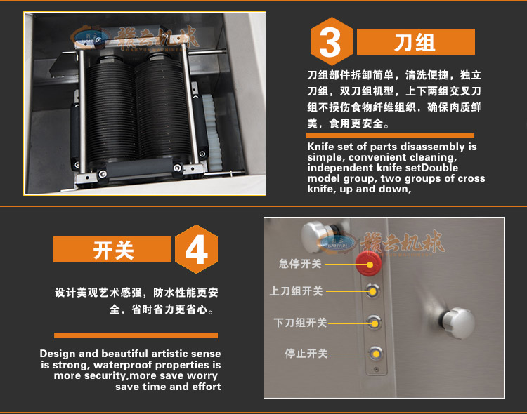  贛云牌360型進口切肉絲機一次成絲，榨菜切絲肉類切絲加工設備(圖10)